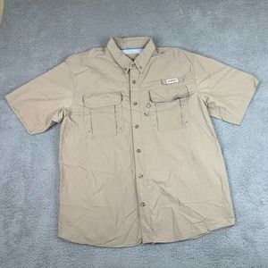 Magellan Shirt Men XL‎ Khaki Outdoors Fishing Gear Vented MagWick Button Up SS